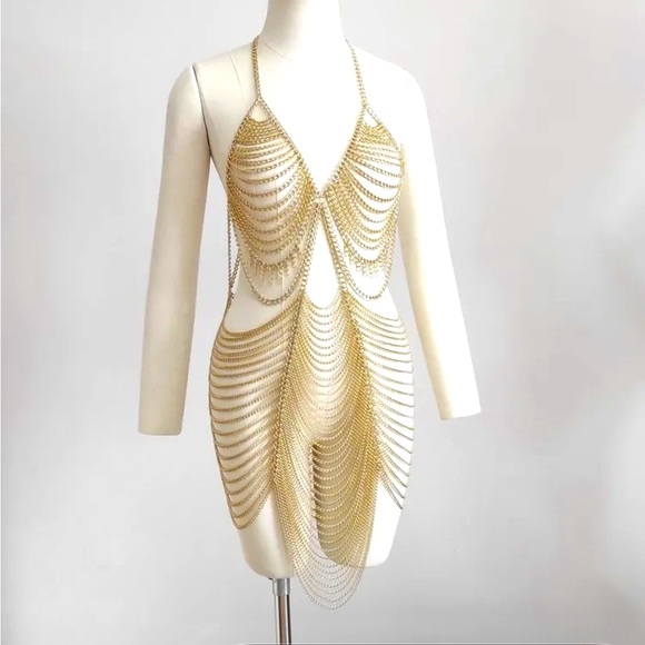 Gold Chain Dress - Picture 1 of 3